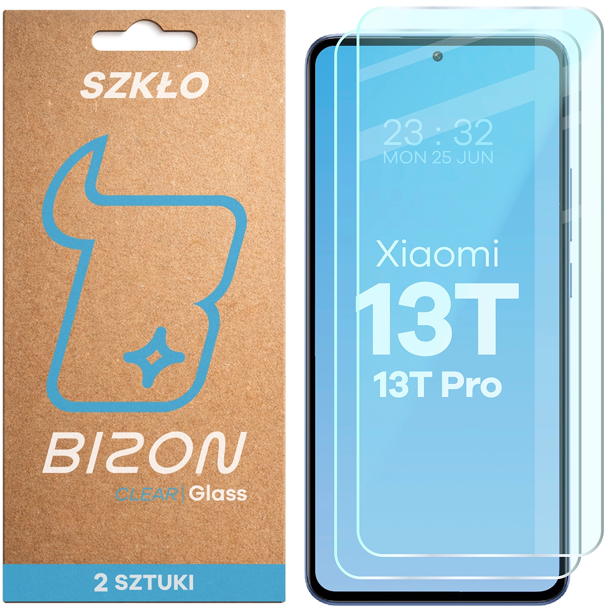 Szkło hartowane Bizon Glass Clear Duo do Xiaomi 13T Pro / 13T, 2 sztuki